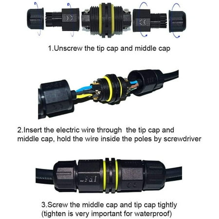2-way Waterproof IP65 Cable Connector Junction Box suitable for Power Cables 2-way Waterproof IP65 Cable Connector Junction Box suitable for Power Cables